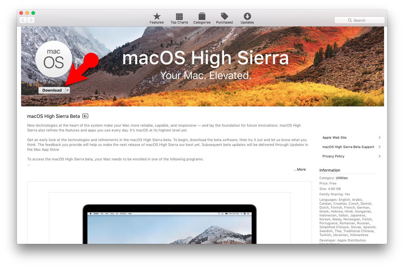 Mac High Sierra Download Issues